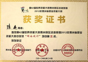 我院获2012年贵州省职业技能大赛网站设计项目第三名